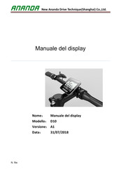 Ananda D10 Display Manual