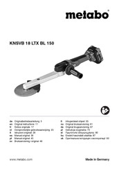 Metabo WB 18 LTX BL 150 Original Instructions Manual