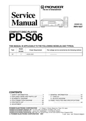 Pioneer PD-S06 Service Manual