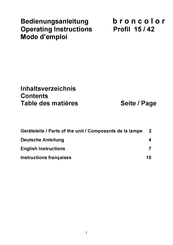 Broncolor Profil 15/42 Operating Instructions Manual