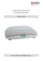 Lidén Weighing BW-0365 Simplified Operation Instruction