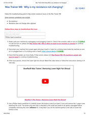 Bowflex Max Trainer M8 Troubleshooting Manual