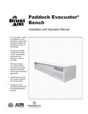 Desert Aire Paddock Evacuator Bench Installation And Operation Manual