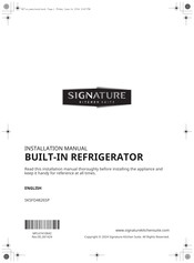 Signature Kitchen Suite Transitional Series Installation Manual