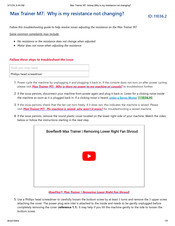 Bowflex Max Trainer M7 Troubleshooting Manual