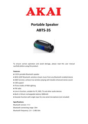 Akai ABTS-35 Manual