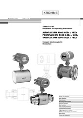 KROHNE ALTOFLUX IFM 4080 i-EEx Addition To The Installation And Operating Instructions