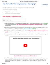 Bowflex Max Trainer M6 Troubleshooting Manual