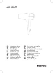 Taurus Alize 2200 Lite Instructions For Use Manual