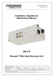 FRENGER systems Recepto RM-170 Installation, Operation & Maintenance Manual