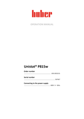 Huber 1053.0010.01 Operation Manual