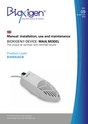 Bioxigen BXMAIACB Manual Installation, Use And Maintenance