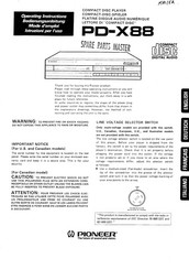 Pioneer PD-X88 Operating Instructions Manual