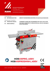 Holzmann HOB410PROSMW 400V Operating Manual