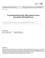 Alcatel-Lucent Enterprise Myriad Series Troubleshooting Manual