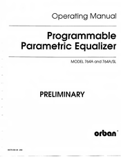 Orban PRELIMINARY 764A Operating Manual