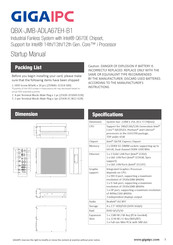 GIGAIPC QBiX-JMB-ADLA67EH-B1 Startup Manual