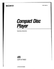 Sony CDP-X779ES Operating Instructions Manual
