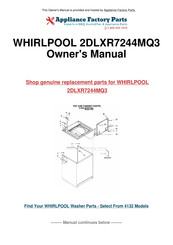 Whirlpool 2DLXR7244MQ3 Use & Care Manual