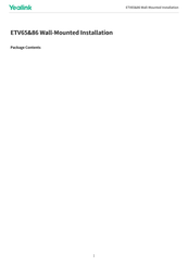 Yealink ETV86 Installation Manual