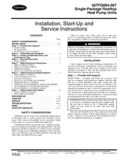 Carrier 50TFQ004-007 Installation, Start-Up And Service Instructions Manual
