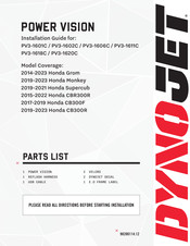 Dynojet POWER VISION PV3-1601C Installation Manual