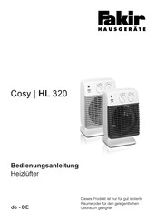 Fakir Cosy HL 320 Instructions For Use Manual