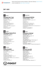 Indesit DIF 14B1 EU Operating Instructions Manual
