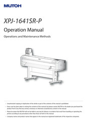 MUTOH XPJ-1641SR-P Operation Manual