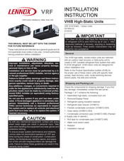 Lennox VRF VHIB Series Installation Instructions Manual