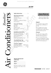 GE Zoneline 2900 Owner's Manual And Installation Instructions