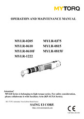 MYTORQ MYLR-0610 Operation And Maintenance Manual
