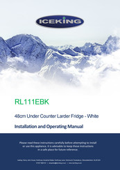 Iceking RL111EBK Installation And Operating Manual