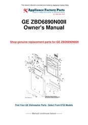 GE Monogram ZBD6890N00II Installation Instructions Manual