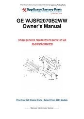 GE WJSR2070B2WW Owner's Manual