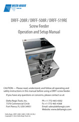 Delta Regis DRFF-208R Operation And Setup Manual
