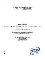 PCB Piezotronics 3743G11100G Installation And Operating Manual