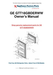 GE GTT18GBDERWW Owner's Manual And Installation Instructions