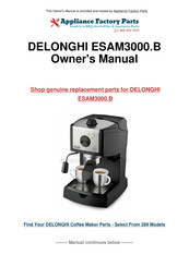 DeLonghi ESAM3000.B Owner's Instructions Manual