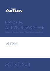 AXTON ATB120A Installation & Operation Manual