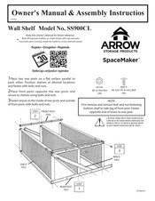 Arrow SpaceMaker SS900CL Owner's Manual & Assembly Instructions