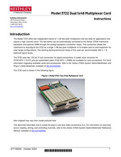 Tektronix KEITHLEY 3722 Instructions Manual