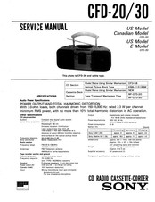 Sony CFD-20 Service Manual