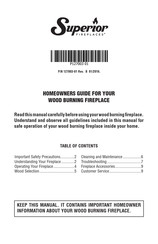Superior WRT4542 Homeowner's Manual