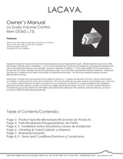 Lacava La Scala DE560 Owner's Manual