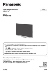 Panasonic TV-77Z93AGZ Operating Instructions Manual
