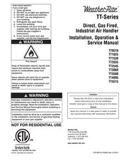 Weather-Rite TT4095 Installation, Operation & Service Manual
