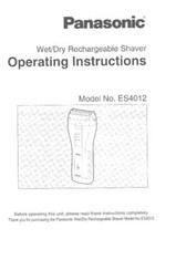 Panasonic ES-4012 Operating Instructions Manual