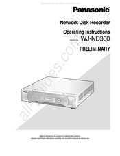 Panasonic PRELIMINARY WJ-ND300 Operating Instructions Manual