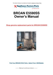Broan E5590SS Owner's Manual